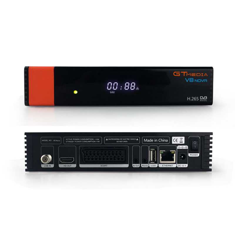 PowerVu US fosa Full HD 1080P DVB-S2 FTA Digital Satellite Receiver with Remote Control for GTMEDIA V8 Nova Support H.265 Built-in WiFi Biss Key 