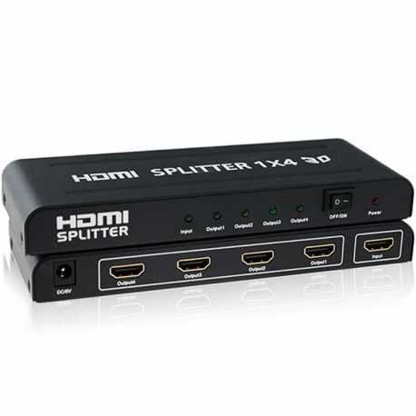  DUPLICADOR HDMI 1X4 HDMI SPLITTER BOX 1 INPUT 4 OUTPUT 1080P 3D